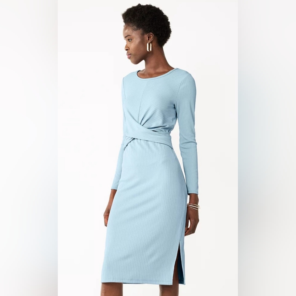 NWT Nine West Ribbed Long Sleeve Dress XL